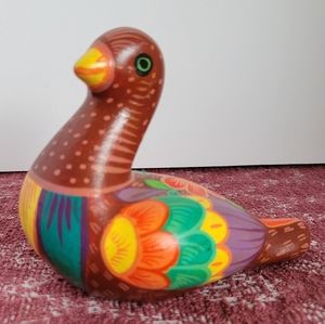 Mexican Hand Painted Pottery Bird